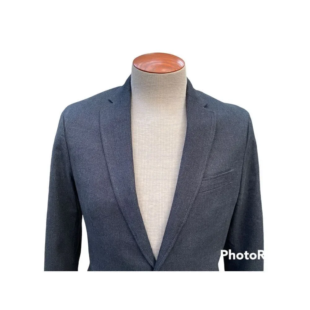 Banana Republic Men’s 2-Button Sports Coat Tailored Fit 38R Elbow Patches Blue